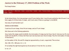 The Stamp Problem Worksheet The Stamp Problem Worksheet