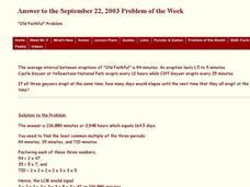 Old FaithFul Problem Worksheet Old FaithFul Problem Worksheet