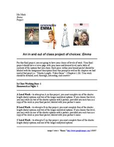 An In and Out of Class Project of Choices: Emma Worksheet An In and Out of Class Project of Choices: Emma Worksheet