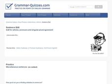 Editing for articles, pronouns, and singular plural agreement Interactive Editing for articles, pronouns, and singular plural agreement Interactive