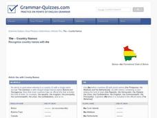 Using Articles with Names of Countries Interactive Using Articles with Names of Countries Interactive