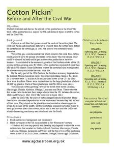 Cotton Pickin' Before and After the Civil War Lesson Plan Cotton Pickin' Before and After the Civil War Lesson Plan