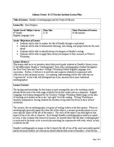 Gandhi's Autobiography and the Study of Memoir Lesson Plan Gandhi's Autobiography and the Study of Memoir Lesson Plan