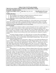 MLK: using Nonviolence to Make Positive Change Lesson Plan MLK: using Nonviolence to Make Positive Change Lesson Plan