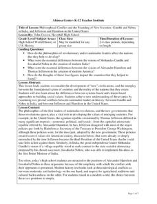 Philosophical Conflict and the Founding of New Societies: Gandhi and Nehru  in India, and Jefferson and Hamilton in the United States Lesson Plan Philosophical Conflict and the Founding of New Societies: Gandhi and Nehru  in India, and Jefferson and Hamilton in the United States Lesson Plan