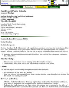 Election 2000 Lesson Plan Election 2000 Lesson Plan