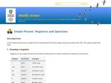 Negative Sentences Interactive Negative Sentences Interactive