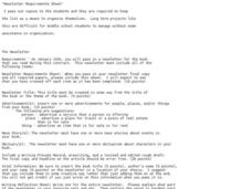 Newsletter Requirements Sheet Activity Newsletter Requirements Sheet Activity