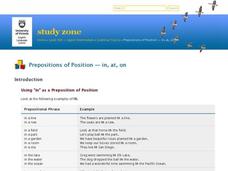 Preposition of Position--in, at, on Interactive Preposition of Position--in, at, on Interactive