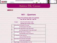 Adele's ESL Corner: Will-Questions Interactive Adele's ESL Corner: Will-Questions Interactive