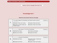 Knowledge Test #1 about U.K. and U.S.A. Interactive Knowledge Test #1 about U.K. and U.S.A. Interactive