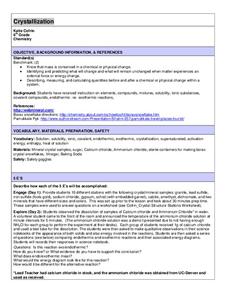 Crystallization Lesson Plan Crystallization Lesson Plan