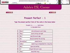 Adele's ESL Corner: Present Perfect-1 Interactive Adele's ESL Corner: Present Perfect-1 Interactive
