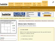 Idioms Quiz: Numbers 2 Interactive Idioms Quiz: Numbers 2 Interactive