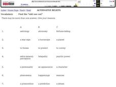 Alternative Beliefs--Vocabulary Interactive Alternative Beliefs--Vocabulary Interactive