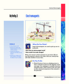 Electromagnets Activity Electromagnets Activity