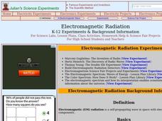 Electromagnetic Radiation Lesson Plan Electromagnetic Radiation Lesson Plan