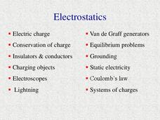 Electrostatics PPT Electrostatics PPT