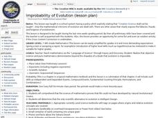 Improbability of Evolution Lesson Plan Improbability of Evolution Lesson Plan