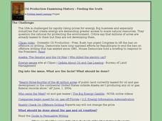 Oil Production Examining History - Finding the Truth Worksheet Oil Production Examining History - Finding the Truth Worksheet