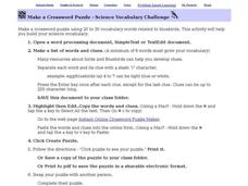 Science Vocabulary Crossword Puzzle Interactive Science Vocabulary Crossword Puzzle Interactive
