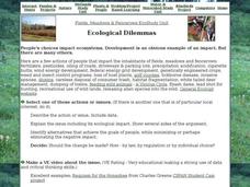 Ecological Dilemmas Worksheet Ecological Dilemmas Worksheet