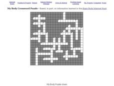 My Body Crossword Worksheet My Body Crossword Worksheet
