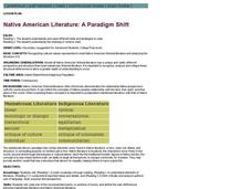 Native American Literature: A Paradigm Shift Lesson Plan Native American Literature: A Paradigm Shift Lesson Plan