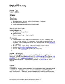Ellipse Lesson Plan Ellipse Lesson Plan