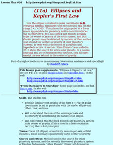 Ellipses And Kepler's First Law Lesson Plan Ellipses And Kepler's First Law Lesson Plan
