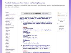 Word problems involving number relationships Interactive Word problems involving number relationships Interactive