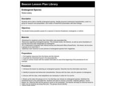 Endangered Species Lesson Plan Endangered Species Lesson Plan