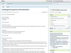 Endangered Species and Extinction Lesson Plan Endangered Species and Extinction Lesson Plan
