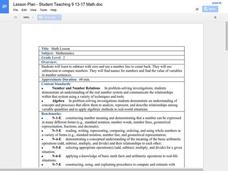 Number Line Math Lesson Plan Number Line Math Lesson Plan