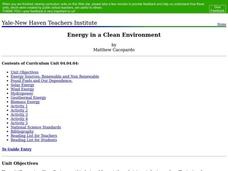 Energy in a Clean Environment Lesson Plan Energy in a Clean Environment Lesson Plan