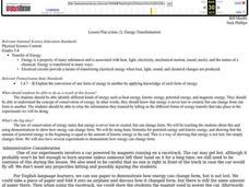 Energy Transformation Lesson Plan Energy Transformation Lesson Plan