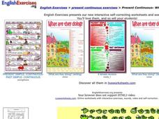 English Exercises: Present Continuous Interactive English Exercises: Present Continuous Interactive