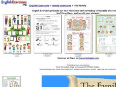 English Exercises: The Family Interactive English Exercises: The Family Interactive
