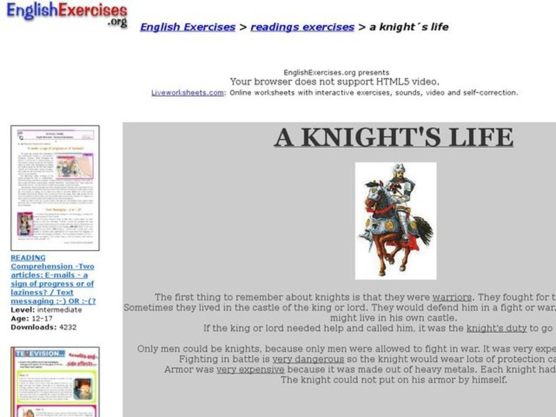 A Knight's Life Interactive A Knight's Life Interactive