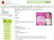 English Literature Authors and Their Works Lesson Plan English Literature Authors and Their Works Lesson Plan