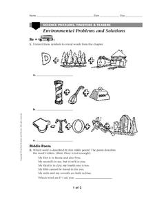 Environmental Problems and Solutions Worksheet Environmental Problems and Solutions Worksheet