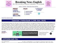 Breaking News English: Cameroon and Netherlands soccer game Interactive Breaking News English: Cameroon and Netherlands soccer game Interactive