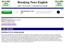 Breaking News English: Diabetes Interactive Breaking News English: Diabetes Interactive