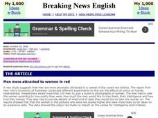 Breaking News English: How men like women in red Interactive Breaking News English: How men like women in red Interactive