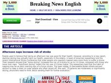 Breaking News English: afternoon naps Interactive Breaking News English: afternoon naps Interactive