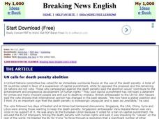 Breaking News English: Death Penalty Interactive Breaking News English: Death Penalty Interactive