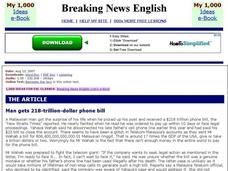 Breaking News English: Phone Bills Interactive Breaking News English: Phone Bills Interactive