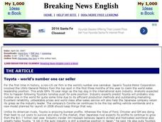 Breaking News English: Toyota Cars Interactive Breaking News English: Toyota Cars Interactive