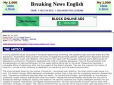 Breaking News English: Dolphins and Stress Interactive Breaking News English: Dolphins and Stress Interactive
