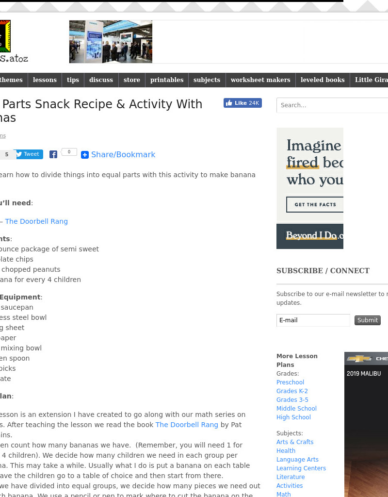 Equal Parts Lesson Plan Equal Parts Lesson Plan